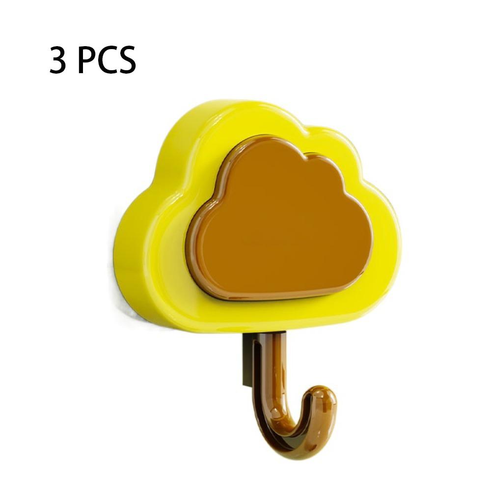 3 Pcs Home Decoration Cute Wall Hook Self Adhesive Key Holder Clothes Towel Hanger  Bathroom