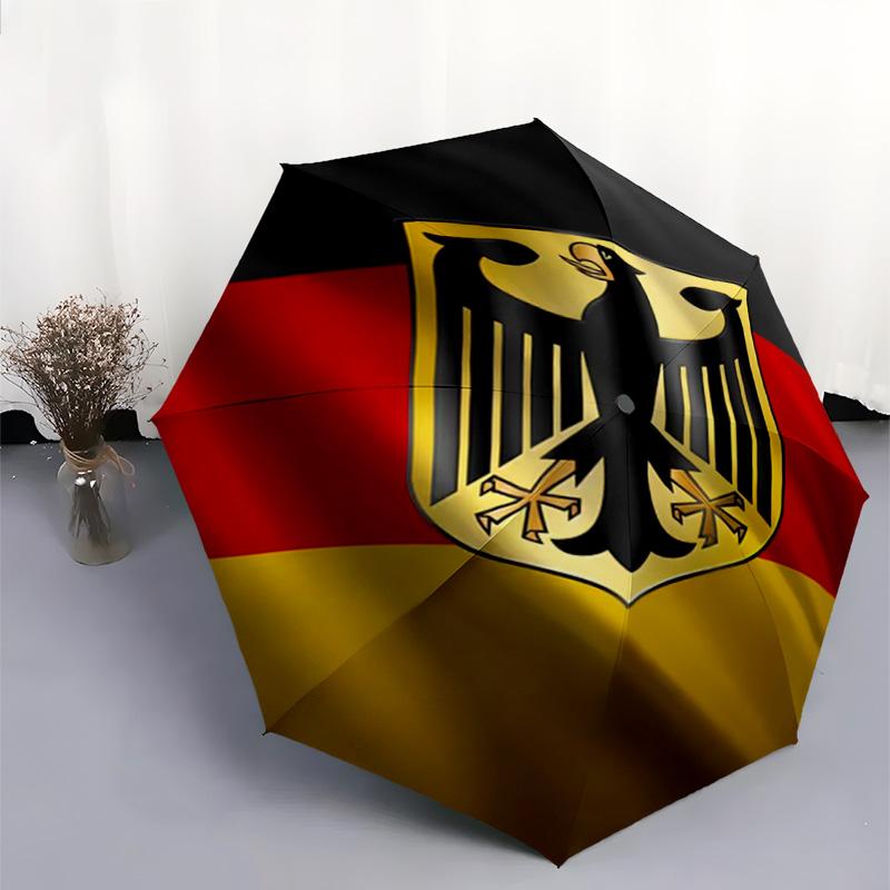 1 Stück Flaggen-Regenschirm Tragbarer Falt-Regenschirm Eisenrahmen Loch-Knochen-Struktur Outdoor Heim-Regenschirm
