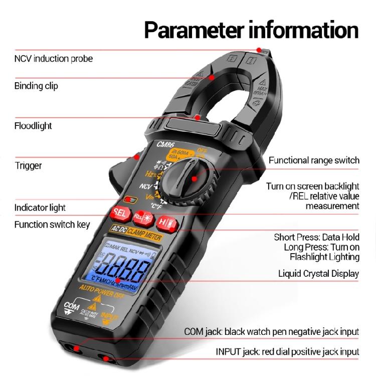 Precisions Digital Clamp Meter with User Friendly Design & Backlit Display Upgrades for Diverse Electrical Testing Needs