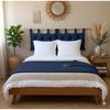 Cotton Bed Runner 90 X 190 Cm Navy Blue Cocoon