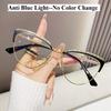 Photochromic Glasses Anti Blue Light Minimalist Style Flat Glasses Ultra Light Eyeglass Frame Metal Spring Eyeglass Legs