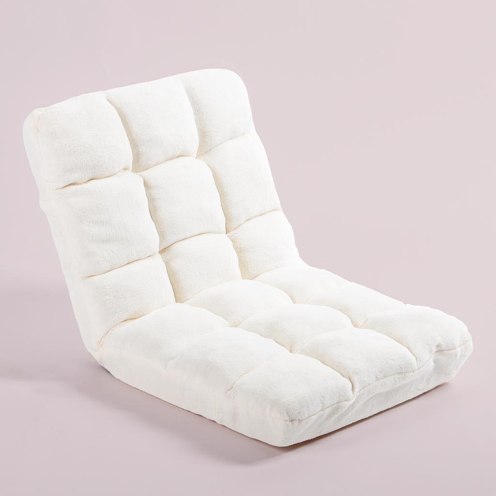 Foldable Floor Sofa Chair, Lazy Bag Bed for Living Room, Portable Lounger with Removable Cover, Easy Storage Ottoman for Bedroom