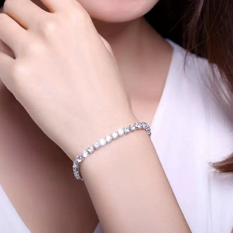Stainless Steel Gold/ Zinc Alloy Color 4mm Zirconia Chain Tennis Bracelets for Women 16/18 cm Wristband Pulsera Luxury Zircon Gifts