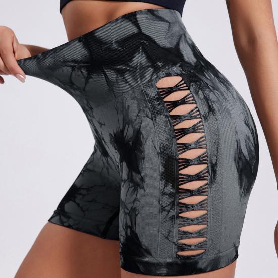 Short de Yoga, élasticité fine, contrôle du ventre, teinture creuse, sans couture, séchage rapide, haut Anti-exposition, fesses