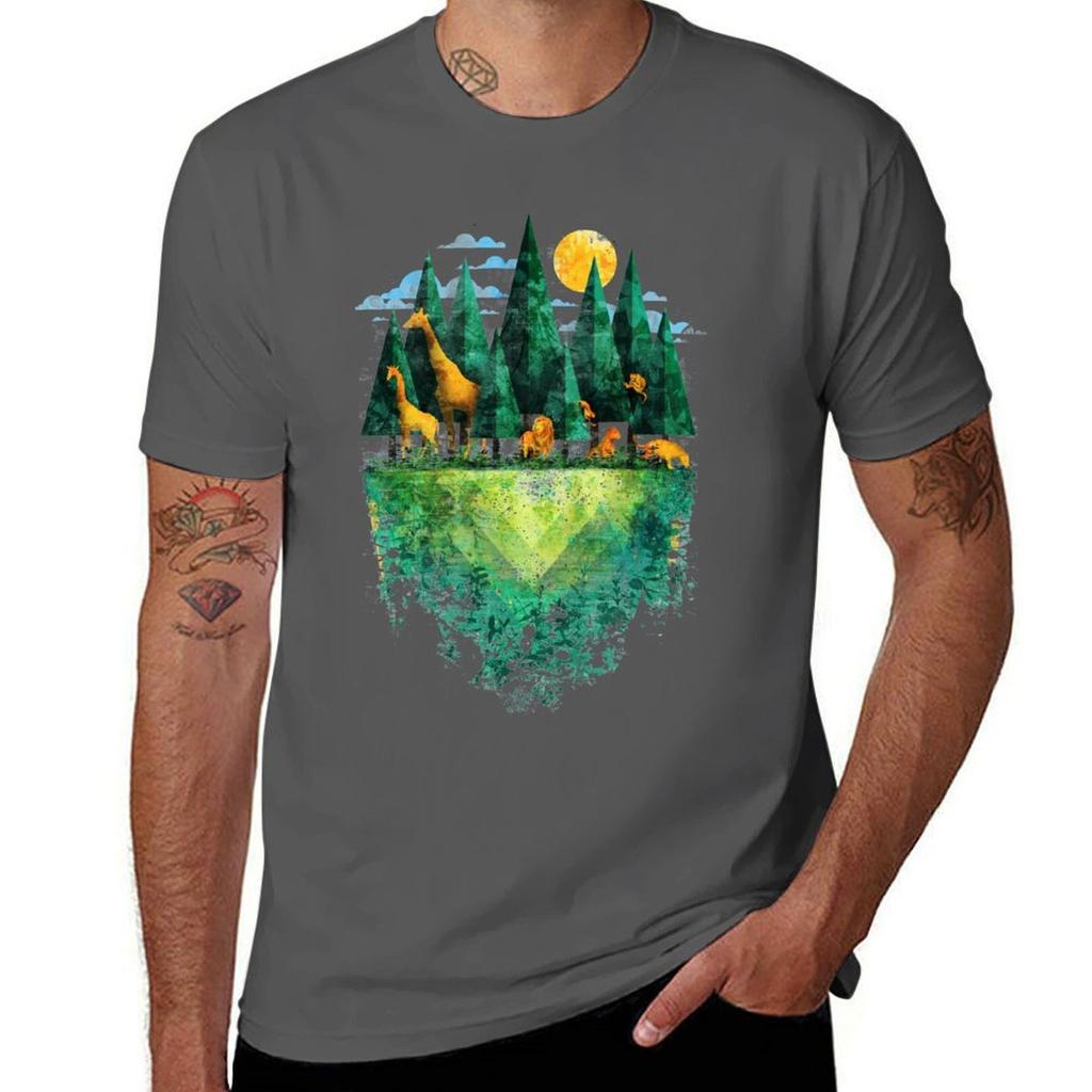 Geo Forest TShirt Summer Print Short Sleeve Tee