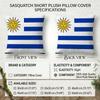 Uruguay Uru Flag Cushion Cover 1 Piece Short Plush Pillowcase, Soft And Washable, Mostly Used For Sofa, Car