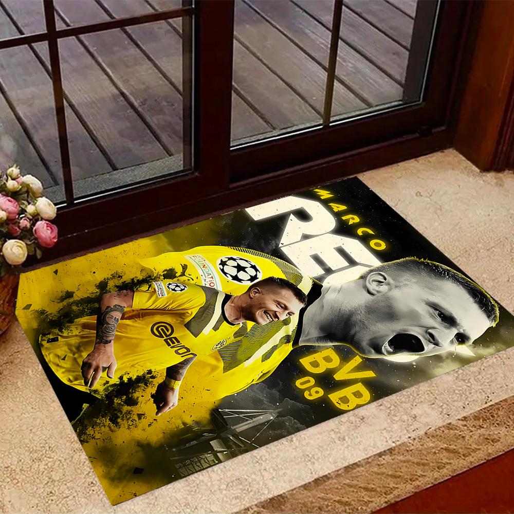 Ronaldo's Legacy In Red Themed Anti-Slip Rugs - Polyester Home Decor, Suitable for Bedrooms, Living Rooms, Doorways, Studios, and Decorations