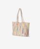 Kimimi Fuzz Stripe Maxi Shoulder Bag Beige