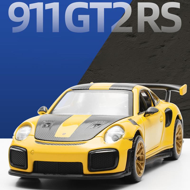 Model auta 911 GT2 RS v měřítku 1/32, stahovací autíčko se zvukem a světlem pro děti Batole Kluci Dívčí Dárková kolekce