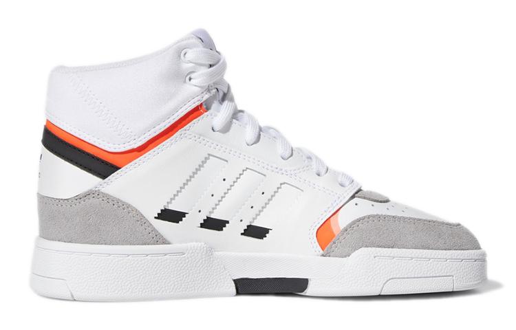 adidas Originals Drop Step J Zapatillas de Skateboarding de Caña Alta para Niños Blanco Gris Adolescentes EE8755