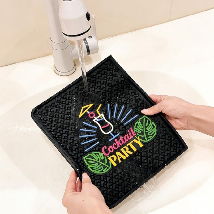 Flexible Rubber Bar Pad For Mixing beverages And Safeguarding Tables Available In Red Or Blue dyes