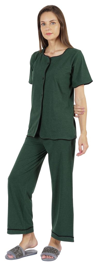 Inkmeso Damen Schlafanzug Set Oberteil Einfarbig Nachtwäsche Pj Loungewear 2-teiliges Set