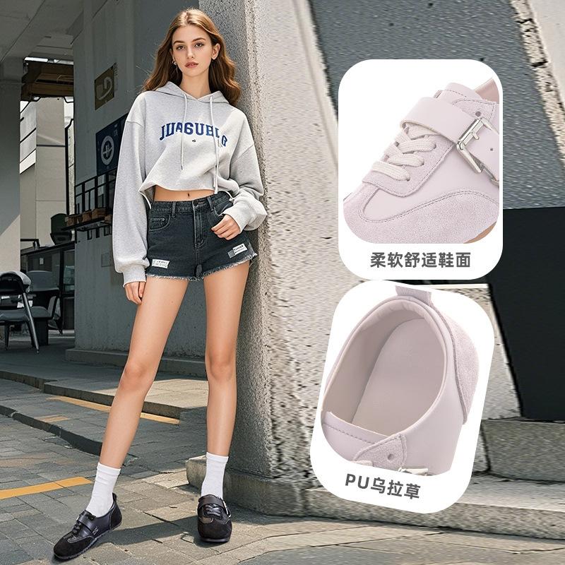 Wula Insole Leather Forrest Gump Shoes Women's 2025 Autumn New Flat-bottomed Sports Little White Shoes Casual Buckle Women's Shoes