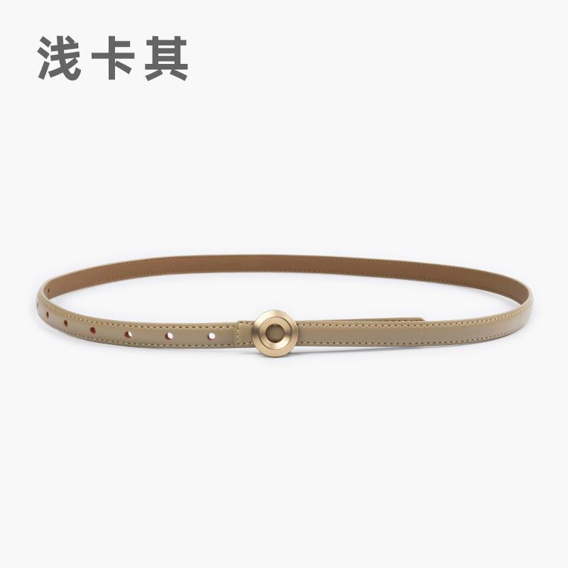 Belt Cowhide Women'S Leather Women'S Belt Simple Casual Pants Dress Decorative Fine