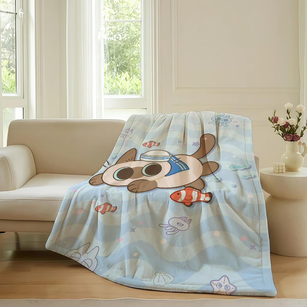 Cartoon cute Azuki Blanket For Sofa Office Bed Plane Travel Sleep Read Relax Camping Soft And Warm