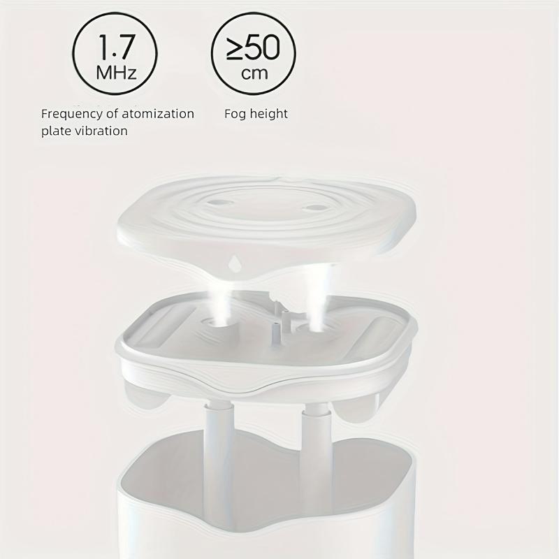 1 Mute 2000ML velkokapacitní USB zvlhčovač s objemem mlhy, jednoduchý/dvojitý sprej na čištění vzduchu stolní aromaterapie Seve