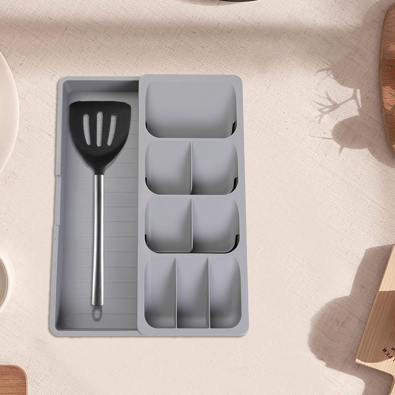 

Столовые приборы и поднос, многофункциональный поднос с несколькими отделениями для кухонных принадлежностей B