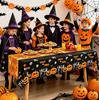 Halloween Disposable Plastic Tablecloth with Pumpkin Design for Party Decorations
