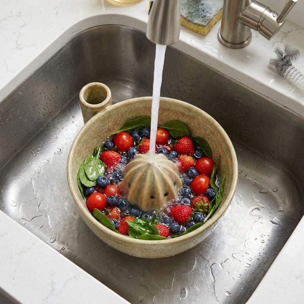 Fessure di Drenaggio Integrate Ciotola per Lavaggio Berry Swirl Ciotola per Pulizia Vortice Dinamico Utensile da Cucina