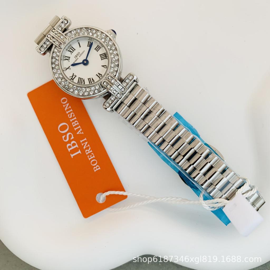 Women'S Watch Steel Belt Small Plate Watch Women'S Roman Retro Diamond-Encrusted Waterproof S9881L