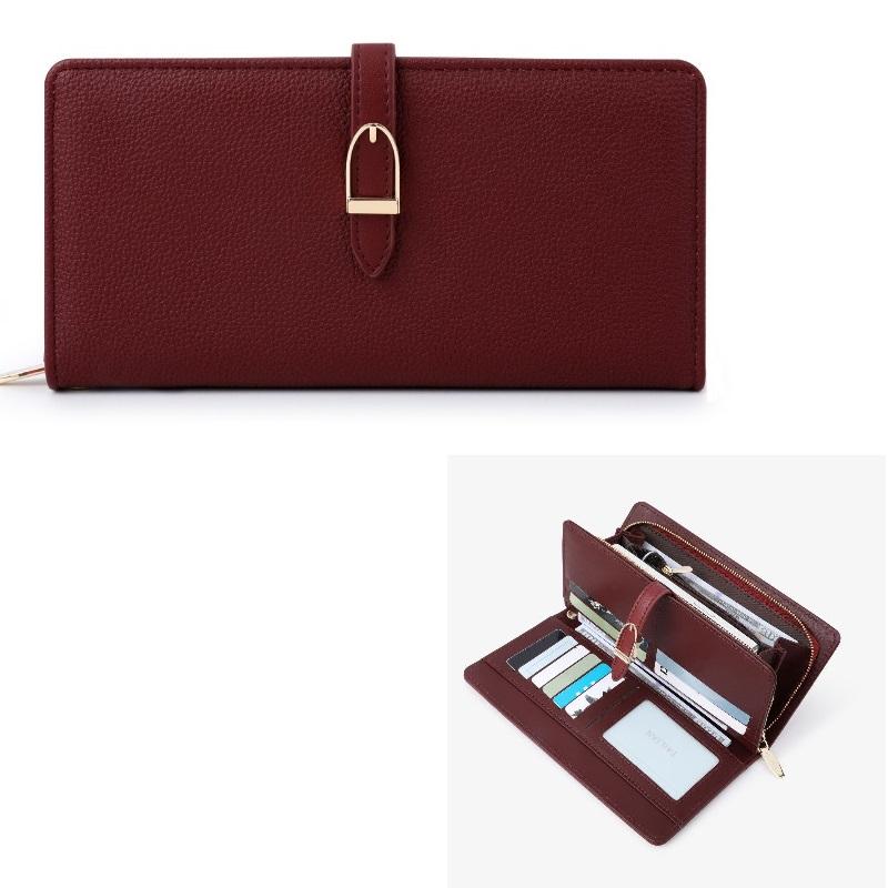 Imitation Cowhide Women's Long Wallet Portable Clutch Bag 20*10.5cm