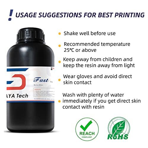 Siraya Tech's Abrasion-Resistant/Non-Brittle Fast Resin Mecha White ABS-Like Fast-Cure, High-Strength 3D Printing Resin (Mecha White/Matte White, 1kg)