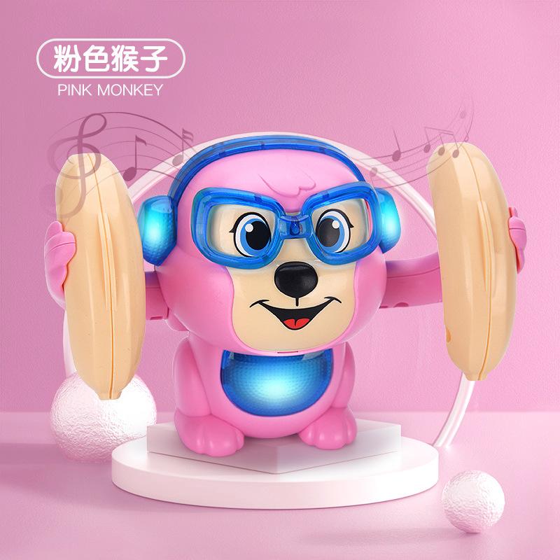 Banana Tumbling Monkey Voice-Activated Induction Music Tipping Monkey Cartoon Somersault Little Monkey Children'S Electric Toy