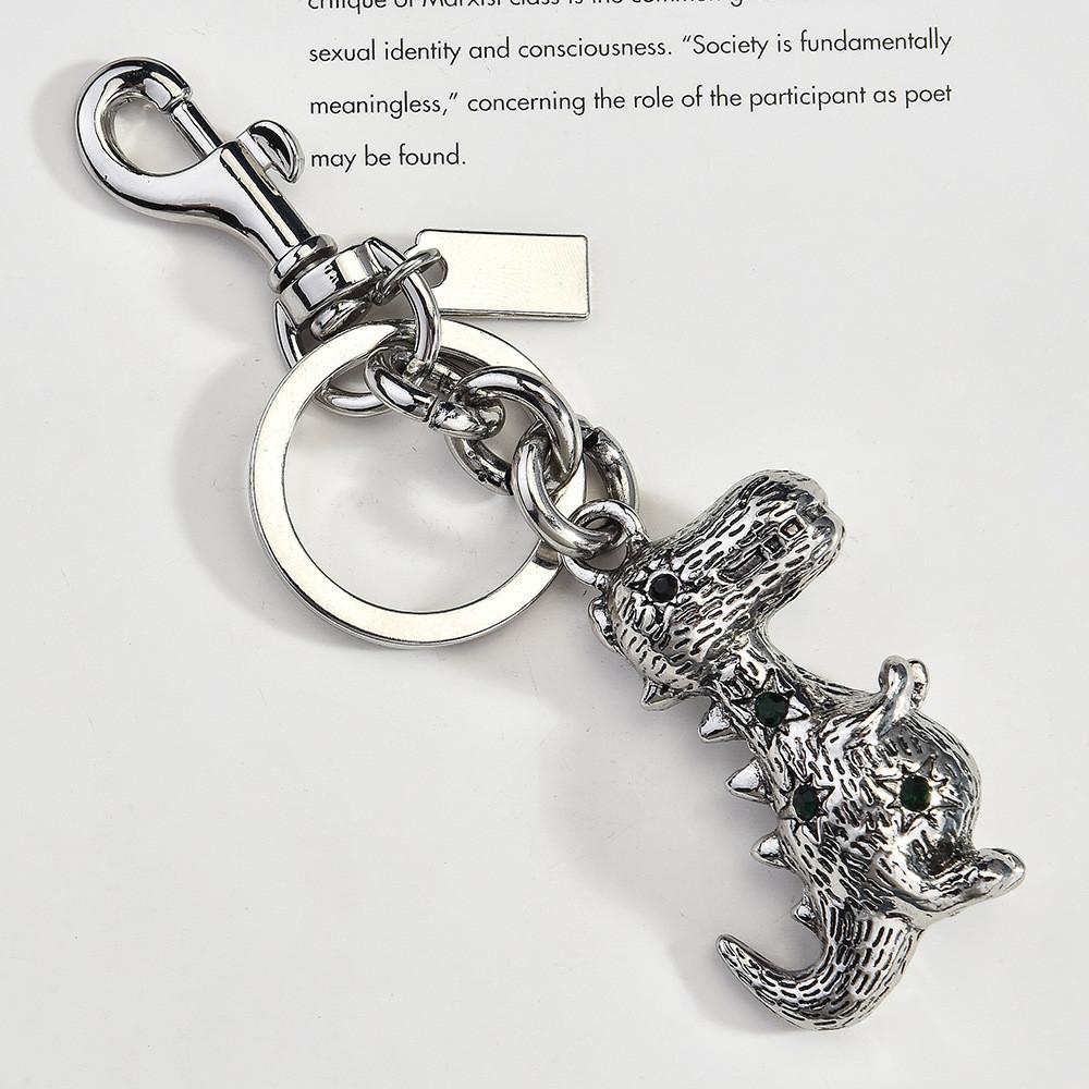 Dinosaur Keychain Metal Pendant With Electroplated Finish For Fashion Accessories