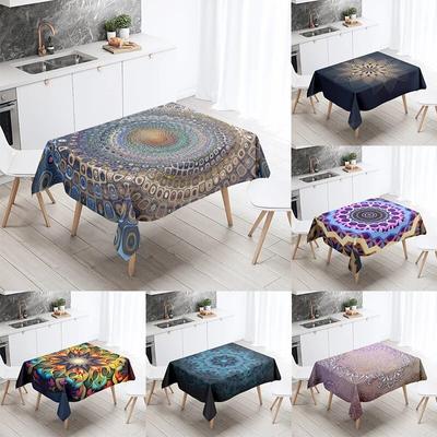 Psychedelic Geometric Mandala Tablecloth Wedding Decoration Restaurant Table  Waterproof Rectangular