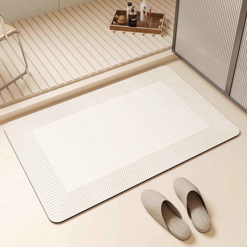 Nordic Style Bathroom Floor Mat, Diatom Mud Absorbent Mat, Bathroom Bathroom Toilet Door Non-Slip Foot Mat
