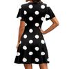Women's V-Neck Polka Dot Print Short Sleeve Dress for Casual Everyday Wear
