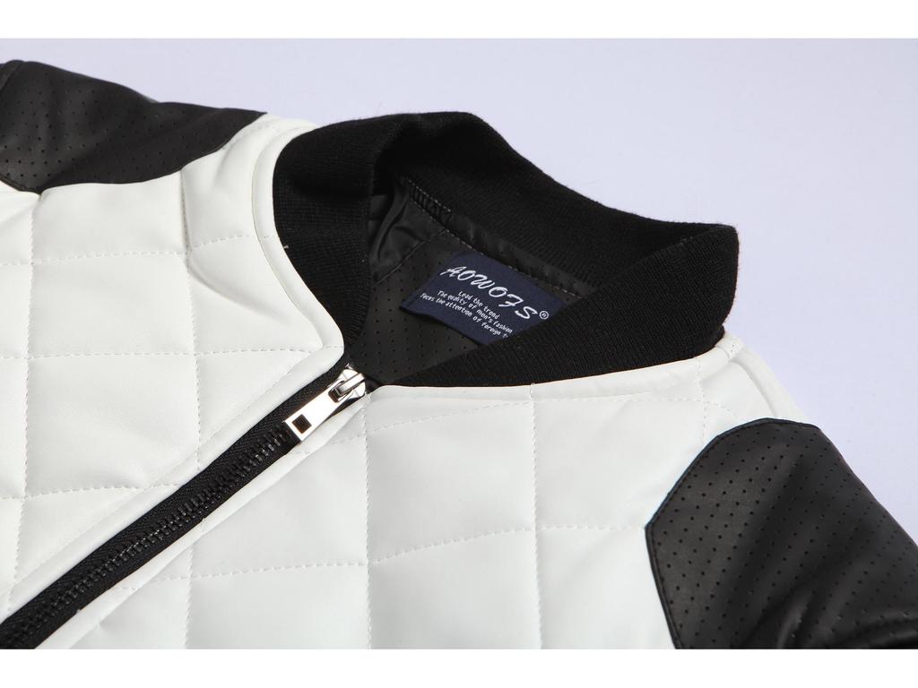 2016 Autumn/Winter Men's European Stand-up Collar Motorcycle Leather Jacket Plus Size Fashion.