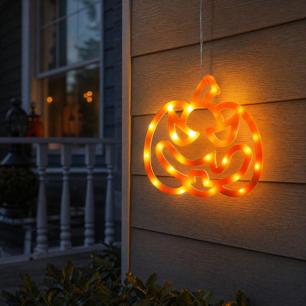 Colorful Halloween Pumpkin Icicle String Lights for Outdoor Yard Decorations