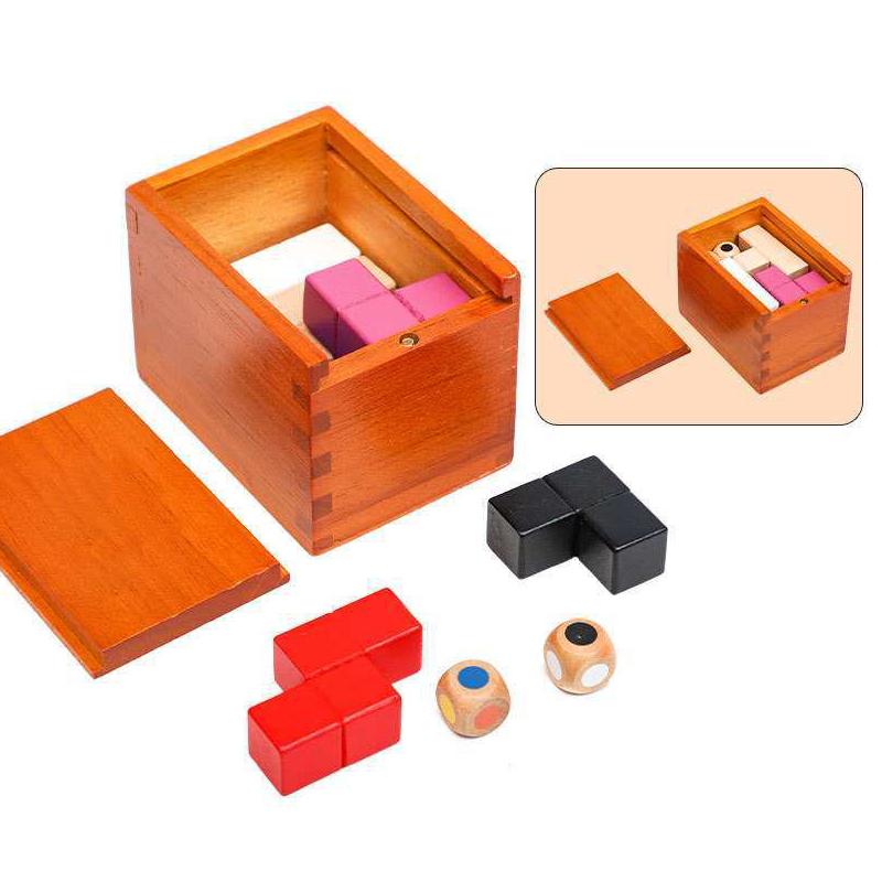 Wooden Magic Box Difficult Brain Teaser Geometric Puzzles for Adults Kids IQ Challenge Logical Thinking Games Educational Toys