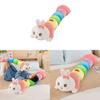 Cute Rainbow Long Plush Bunny Pillow For Girls Sleep Comfort