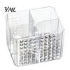 Desktop Lipstick Eyeliner Stand Transparent Acrylic Makeup Brush Organizer, Multi-Compartment Storage Bin, Modern Home Office Desk Organizer