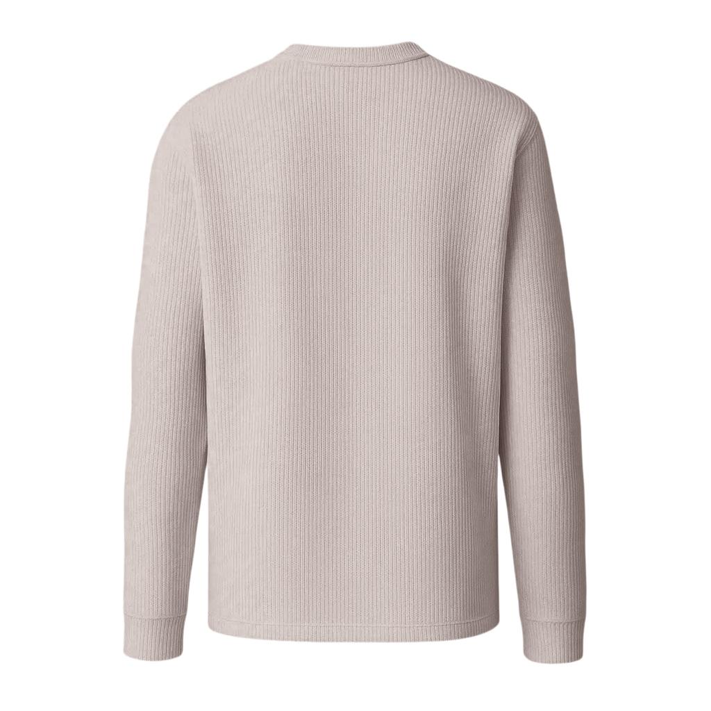 Men's Casual Knit Button-Up Long-Sleeve Shirt