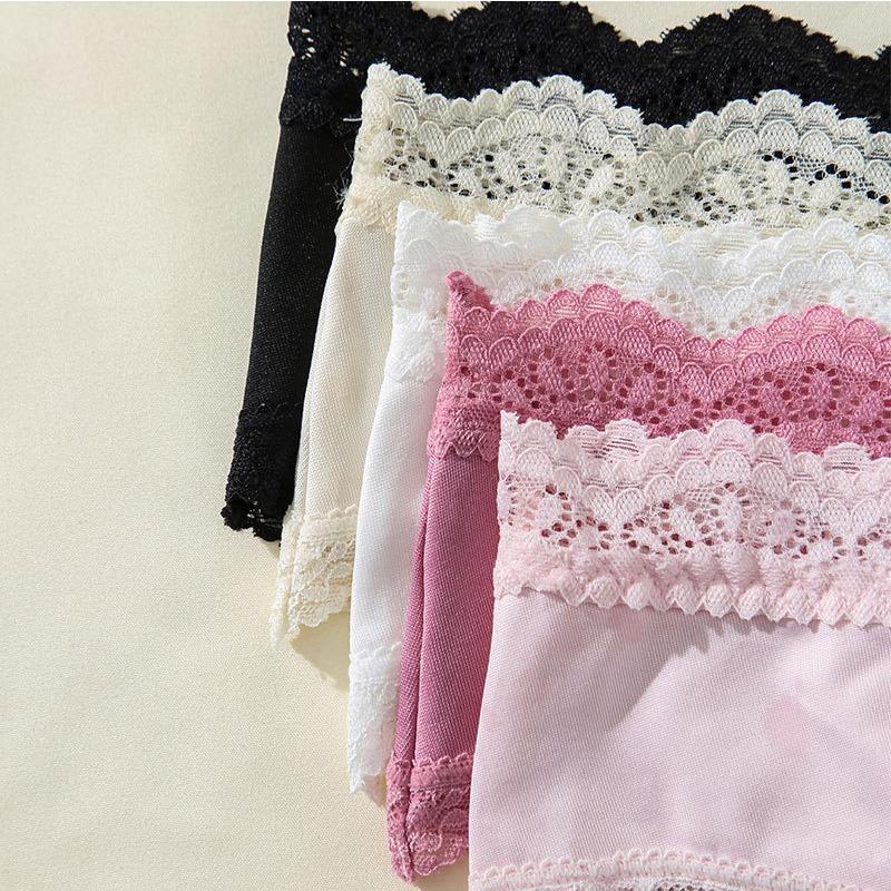 Sexy Lace Mid Waist Panties Comfortable High Stretch Triangle Women’s Panties