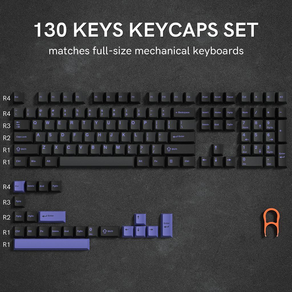 Xiaomi Womier 122 Keys Retro Black PBT Keycap Double Shot Cherry Profile Key Caps for Cherry MX Switches Mechanical Gamer Keyboard