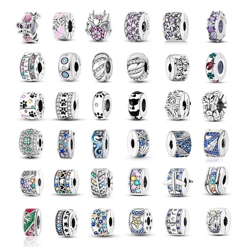 

Серебряная застежка из стерлингового серебра 925 пробы, круглый зажим, подвески, серебряная застежка в виде ромашки, бусины, защитная цепочка, подходит для оригинальных новых браслетов, ювелирных изделий