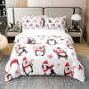 Cute Penguin Duvet Cover Animal Pattern Bedding Collection Comforter Cover For Boys Girls Kids Room Decor Full Size With 2 Pillow Case