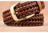 Men's Artistic Retro Woven Leather Belt with Pin Buckle - Ethnic Style Mesh Design