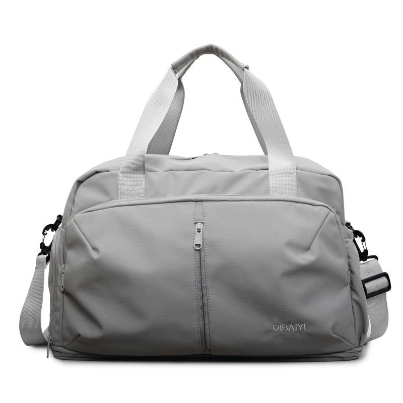 

Nylon Travel Duffel Bag for Short Trip Business and Sports with Multiple Pockets Large Capacity Hand Carry Shoulder Bag for Gym Fitness Swimming сірий