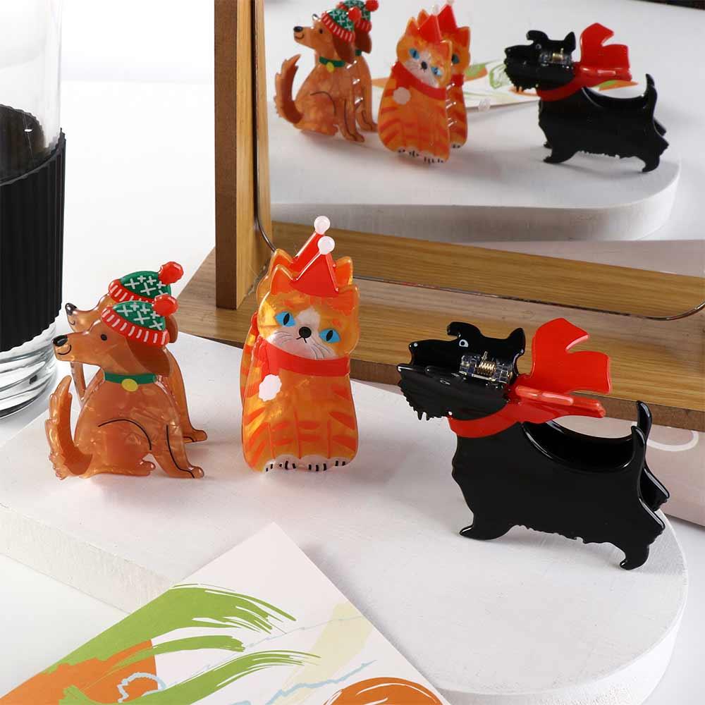 Weihnachtsmütze Haarspange Tier Hund Haar Kralle Cartoon Weihnachten Elch Hai Spange Katze Haarspange Mädchen