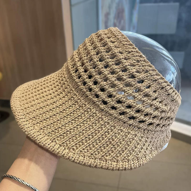 Korean-Style Women'S Open-Top Sun Hat Summer Outdoor Breathable Design Face Slimming Hollow Sun Protection Hat
