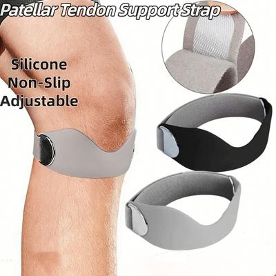 Silikon Patella Band Kniepolster Verstellbar Rutschfest Patella Kniegurt für Knieschmerzen Linderung Sport Knieschutz Werkzeug für Sehnenentzündung Basketball Fitnessstudio