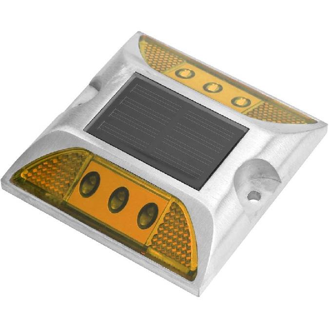 LED Road Reflector,Solar Power Ground Marker Lights,Waterproof Outdoor Driveway Road Highway Spike Lamp,Road Ground Light for for