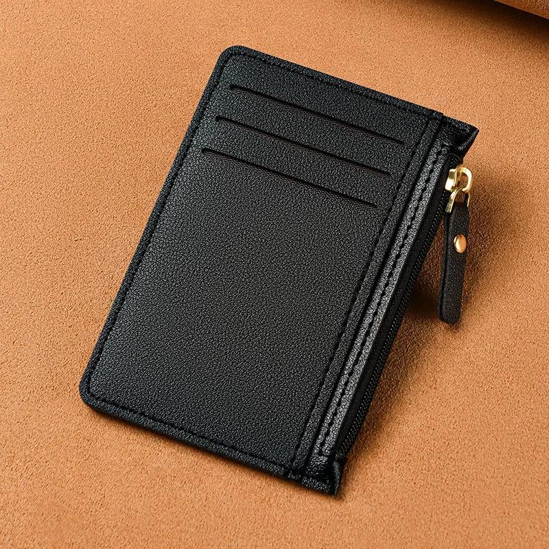 Ultra Thin Multi Slot Card Bag Women Zipper Coin Purse Coin Pouch Large Capacity ID Card Holder Credit Card Holder Badge Holder