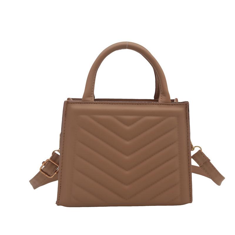 Elegant Pu Leather Small Square Handbag For Women With Trendy Urban Minimalist Style