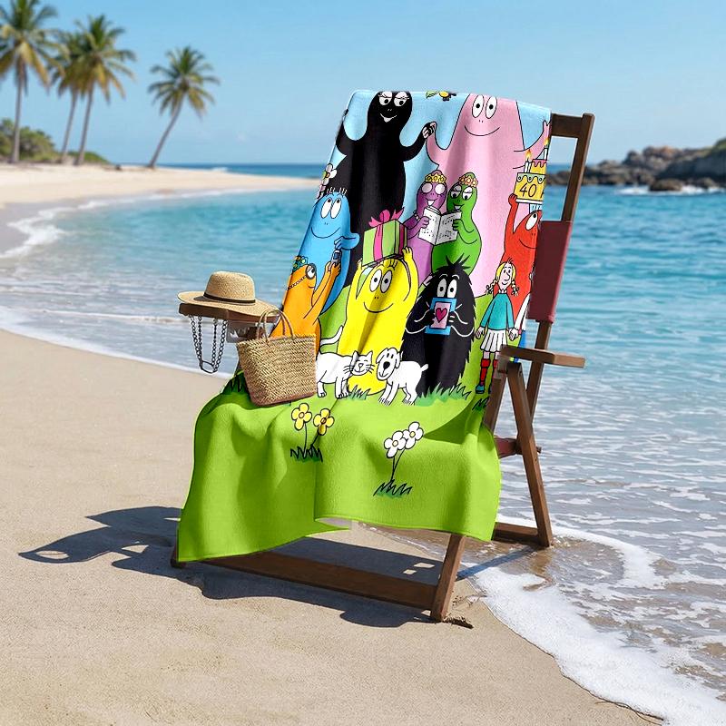 Barbapapa Fashion Beach Towel: Ideal for Summer Adventures Soft, absorbent and quick drying suitable for swimming and bathing
